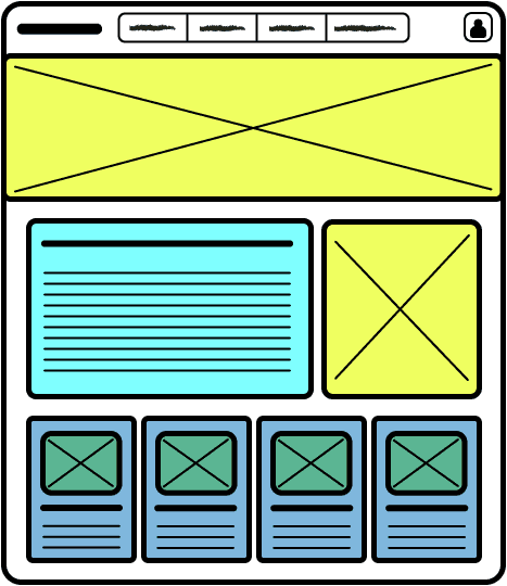 BigByte Wireframe design desktop sketched example